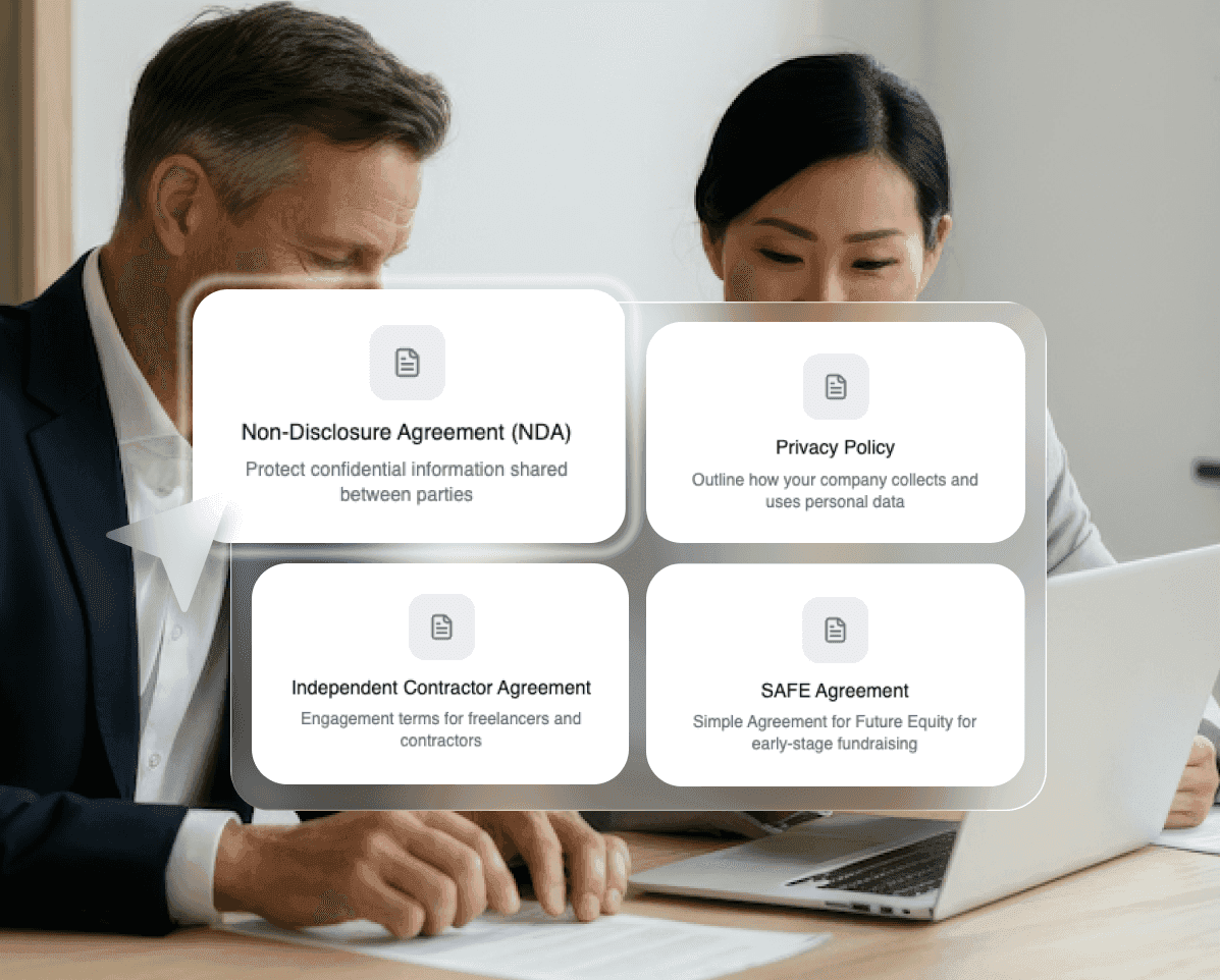Startup legal templates library preview